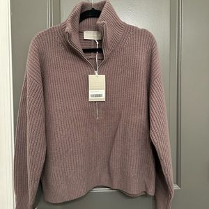 Everlane half zip merino sweater in grey